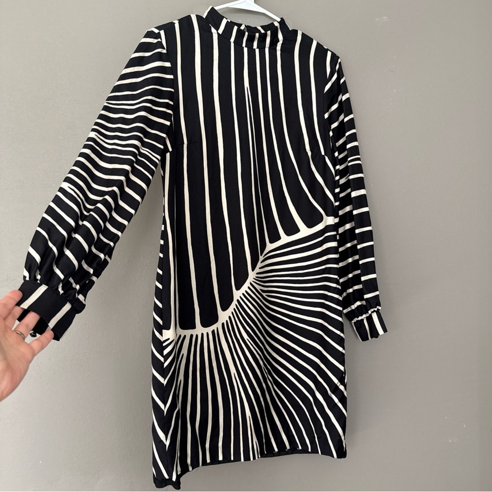 Trina Turk Black and Cream Striped Garment